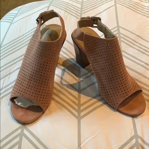 COPY - Adam Tucker dusty rose suede open toe bootie